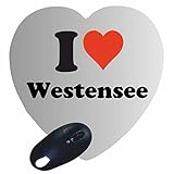 Herz Mauspad 'I Love Westensee' in Weiss, eine tolle Geschenkidee die von Herzen kommt| Rutschfestes Mousepad | Geschenktipp: Weihnachten Jahrestag Geburtstag Lieblingsmensch