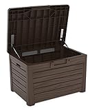 Toomax Kissenbox #Z158 braun 120 Liter Inhalt Holz Optik - mit Sitzfläche 200 kg Tragkraft - abschließbar