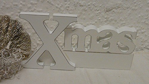 Weißer Holz Vintage Deko Buchstaben Schriftzug Xmas ~ Weihnachten ~