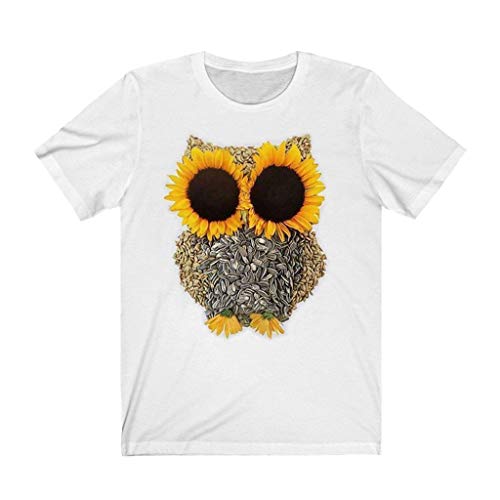 Damen T-Shirt Sommermode Tops Oansatz Cool Owl Print Loses Casual T-Shirt für Damen