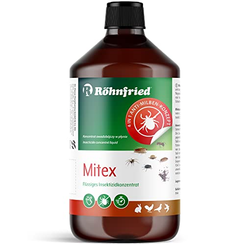 Röhnfried Mitex Insektizid gegen Ungeziefer (1000 ml), flüssiges Konzentrat mit Permethrin als Mittel gegen alle Insekten wie Milben, Ameisen & Flöhe