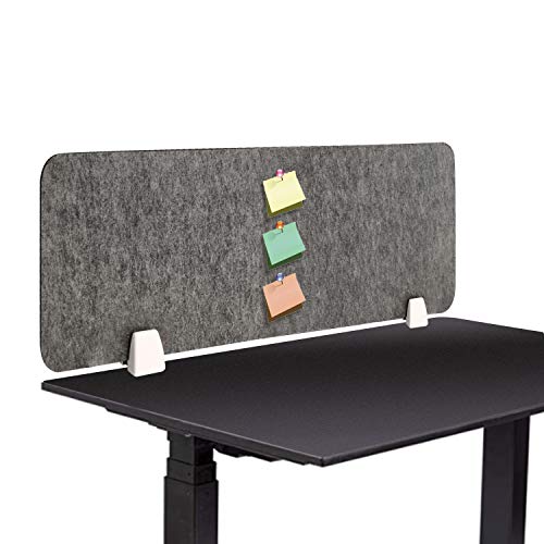 uyoyous Akustik Trennwand Schreibtisch Trennwand Büro Desktop Schallwand Niesschutz Teiler Table Divider für den Schreibtisch Polyesterfaser Dunkelgrau 100X30CM