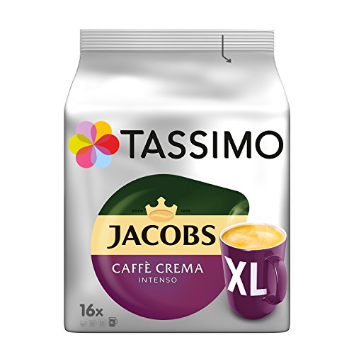 Tassimo Kapseln Jacobs Caffè Crema Intenso XL, 80 Kaffeekapseln, 5er Pack, 5 x 16 Getränke