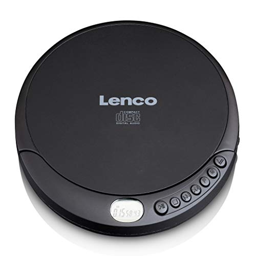 Lenco CD-010 - Tragbarer CD-Player Walkman - Diskman - CD Walkman - Mit Kopfhörern und Micro USB Ladekabel - Schwarz