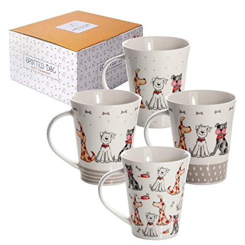 SPOTTED DOG GIFT COMPANY - Kaffeetassen mit Hunde-Motiven - Kaffeebecher mit Tier-Design - Geschenk für Hundebesitzer und Hundeliebhaber - 4er-Set