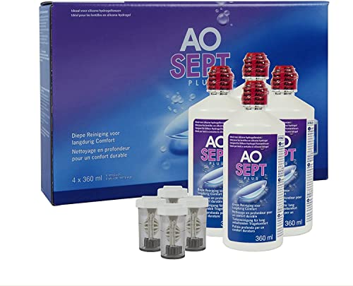 Aosept Plus Kontaktlinsen-Pflegemittel, Systempack, 4 x 360 ml