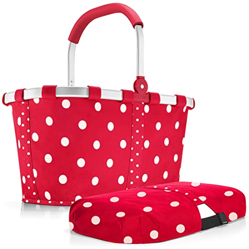 reisenthel Angebot Einkaufskorb carrybag Plus passendes Cover Sichtschutz Abdeckung (mixed dots chilli red)