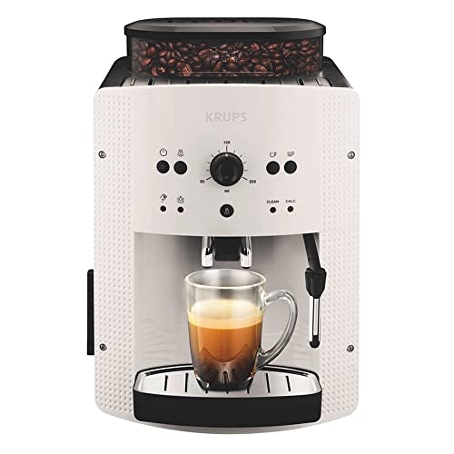 Krups EA8105 Essential Automatic Kaffeevollautomat | automatische Reinigung | 2-Tassen-Funktion | Milchsystem mit CappucinoPlus-Düse | 15 Bar | Weiß