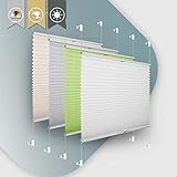 Plissee ohne Bohren Klemmfix 80x200cm(BxH) Weiß Jalousie Sonnenschutz Easyfix Faltrollo Lichtdurchlässig Rollo für Fenster & Tür