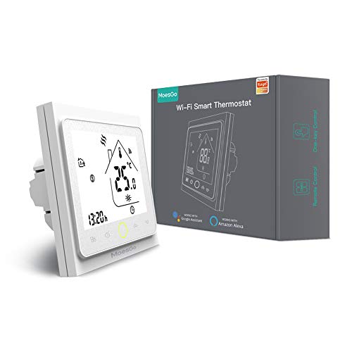 MoesGo Smartes, programmierbares, WLAN fähiges Thermostat und Temperatursteuerung für Wasserheizung, kompatibel mit Smart Life/Tuya App und Alexa und Google Home