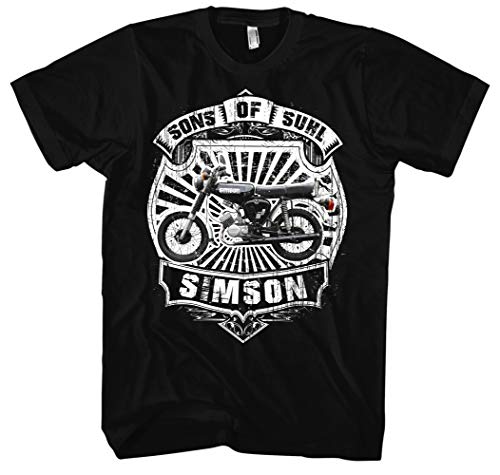 Sons of Suhl Männer und Herren T-Shirt | Simson Moped DDR Ossi Osten Schwalbe Trabant Kult | M2 (M)