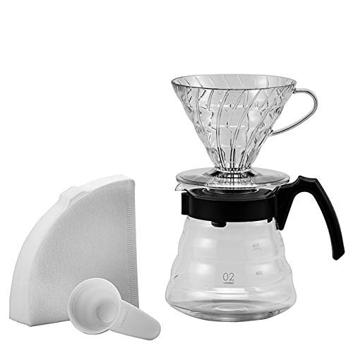 Hario Einsteigerset Kaffee 4 teilig Glas schwarz V60 Craft Coffee Maker 17, 3 x 24, 5 x 13 cm