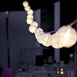 Ibello Lampions Lichterkette Laterne 20 LED 3M Deko Zimmer Batteriebetrieben Beleuchtung Dekoration Lichter für Garten Fenster Balkon Party Hochzeit Weihnachten (Warmweiß)