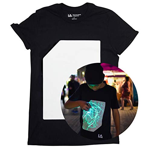 Illuminated Apparel Interactive Glow in The Dark T-Shirt Black (9-11 Years)
