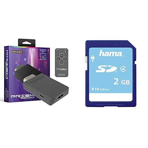 Retro-Bit Prism HDMI Adapter for Gamecube & Hama Speicherkarte SD 2GB (SD-2.0 Standard, Class 4, Datensicherheit dank mechanischem Schreibschutz, Beschriftungsfeld)