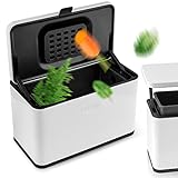 equipps Bio Mülleimer 3L weiß | Komposteimer Küche für Bio Müll & Co | Mülleimer mit Geruchsfilter | Komposter für Abfall & Recycling | Biomülleimer Küche klein