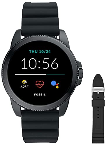 Fossil Herren Touchscreen Smartwatch 5E. Generation mit Lautsprecher, Herzfrequenz, GPS, NFC und Smartphone Benachrichtigungen + Fossil Watch Strap S221304