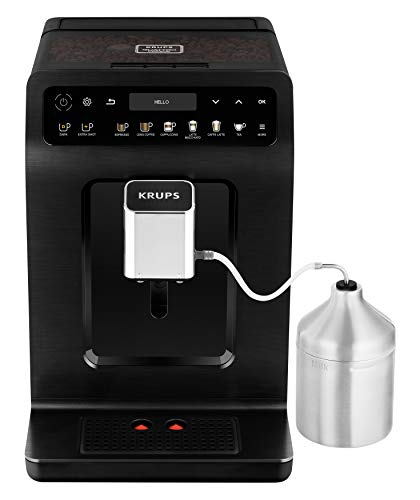 Krups EA8948 Evidence Plus Kaffevollautomat | XL OLED-Farbdisplay | Barista Quattro Force Technologie| 16 Kaffee-Variationen, 3 Tee-Variationen | One-Touch-Cappuccino Funktion | Schwarz/Metallic