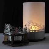 Wuppertal-Skyline Windlicht Schattenspiel Premium Geschenk-Box Souvenir, inkl. Kerzenhalter, Kerze, Projektionsschirm und Teelicht