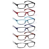 COJWIS Lesebrille 6 Pack herren und Damen Qualität Feder Scharnier Blaulichtfilter Leser Brille(6 Farbe Mischen-2, 0.75)