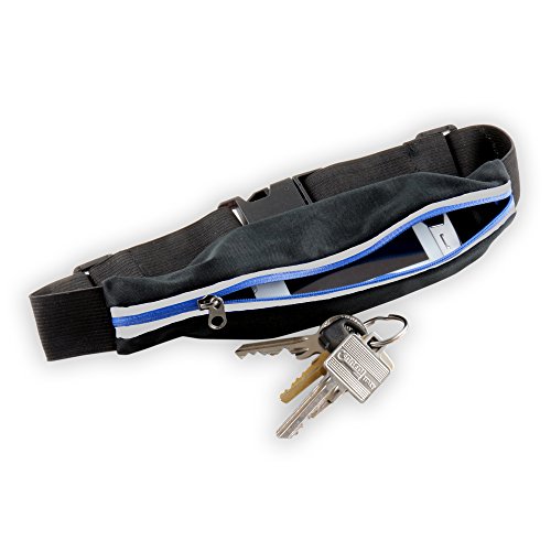 Slabo Handy Gürteltasche für Smartphone und Schlüssel Running Bag Sport Handytasche – aus Neopren – SCHWARZ/BLAU