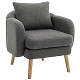 DRIXNO Teddy Sessel Wohnzimmer Relaxsessel Gray Ohrensessel Lesesessel Loungesessel Schlafzimmer Cocktailsessel