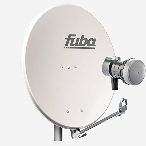 Fuba 1 Teilnehmer Sat Anlage DAL 801 G | Sat Komplettanlage mit Fuba DAL 800 G Alu Sat-Schüssel/Sat-Spiegel grau + Fuba DEK 117 Single LNB für 1 Receiver/Teilnehmer (HDTV-, 4K- und 3D-kompatibel)