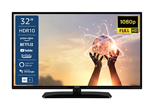 homeX F32ST2000 32 Zoll Fernseher/Smart TV (Full HD, HDR, Triple-Tuner) - 6 Monate HD+ inklusive [2022], schwarz