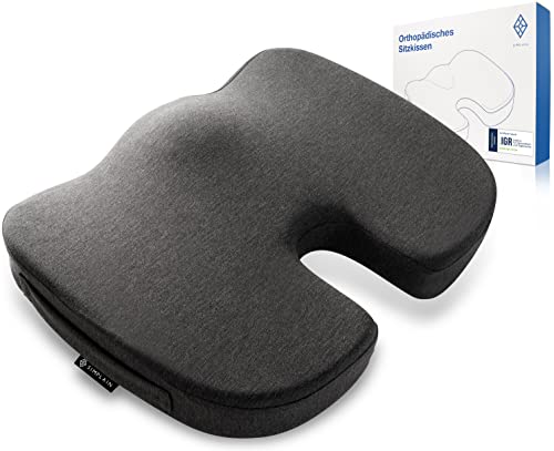 Simplain®- Sitzkissen Orthopädisch - [2 Härtegrade] - Optimal für Bürostühle zur Linderung von Steiß- und Rückenschmerzen - Orthopädisches Sitzkissen ([Hart] 90-120kg)