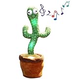 Tanzender Kaktus Plüschtier Sprechender Kaktus Plüsch Puppe Singen und Tanzen Elektronischer Plüschspielzeug für Kinder aufnehmen Lernen zu sprechen Puppen 120 Lieder Beleuchtung Aufnahme