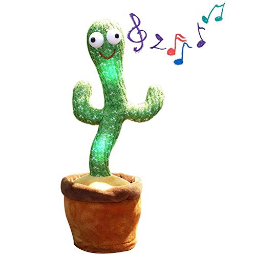 Tanzender Kaktus Plüschtier Sprechender Kaktus Plüsch Puppe Singen und Tanzen Elektronischer Plüschspielzeug für Kinder aufnehmen Lernen zu sprechen Puppen 120 Lieder Beleuchtung Aufnahme