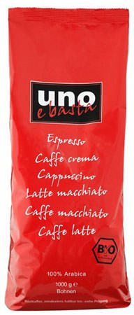 Uno e Basta Niehoffs Kaffeerösterei, Bohne, Bio-Kaffee, ganze Bohne, 100 % Arabica, Fein-würziges Aroma, edle Crema, 1000 g