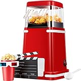 1200 W HeißLuft-Popcornmaschine, Retro-Popcornmaschine, Zuckerfrei, öLfrei, Fettarm, Inhaltsbecher