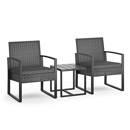 ok-living Balkonmöbel Gartenmöbel-Set aus Polyrattan Lounge-Set Tisch 2 Stühle