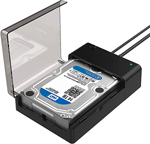SABRENT SSD festplatte/HDD Dockingstation 2.5/3,5 Zoll, für SATA SSD 1TB, SSD 2TB, SSD 4TB, HDD 8TB bis zu 22TB mit Netzteil, HIGH SPEED gehäuse USB 3.0 Werkzeuglose Installation (EC-DFLT)