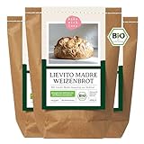 Bio Lievito Madre Brot Backmischung - Brotbackmischung italienisches Weißbrot mit Sauerteig - Brotbackautomat geeignet - Bake with Love - (3er Pack)