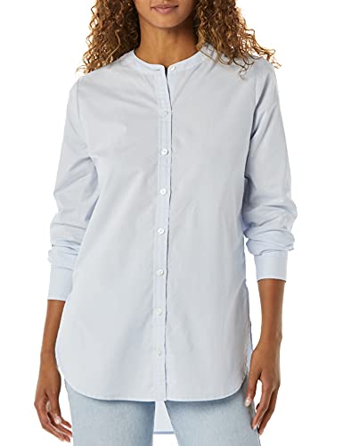Amazon Essentials Long Sleeve Tunic Poplin Shirt Hemd, Blassblau, L