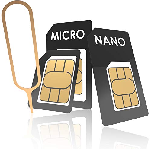 innoGadgets Nano-SIM Adapter Set | Komplettes Adapter-Set für Nano-SIM auf Micro-SIM auf SIM | Inklusive SIM-Öffner-Nadel | Für alle Geräte geeignet