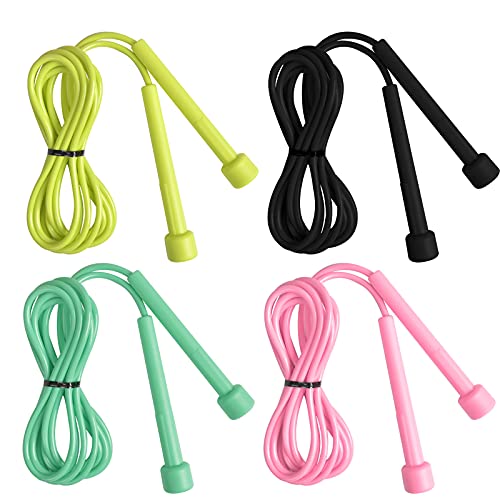 KYSUN 4er Pack Springseil, verstellbares Springseil Speed Rope, Fitness Speed Rope für Kinder Teenager Erwachsene, 4 Farben - 2,8m