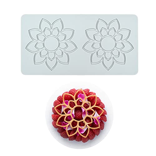 XiaoShenLu Kuchen-Spitzen-Form, Silikon-Spitzen-Fondant-Formen, Zuckerhandwerk-Abdruckform, essbarer Kuchen, molekulare Küche, Dekoration, 2 Löcher Blume