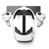 VR Headset-Wandhalterung mit Haken für Oculus Quest 2, Quest, Rift-S, HP Reverb G2, HTC Vive, Vive Pro, Cosmos, Elite, Valve Index, Playstation VR (schwarz)