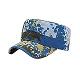 DOLDOA Hut Damen Sommer,Gewaschene Baumwolle Military Caps Cadet Caps einzigartiges Design Vintage Flat Top Cap (Blau)