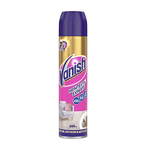 Vanish Heimtextil-Experte Teppichreiniger – Reinigungsschaum zur Teppich- & Polsterpflege zur gezielten Anwendung – Gegen Schmutz, Tierhaare & Geruch nach Urin – 1 x 650 ml