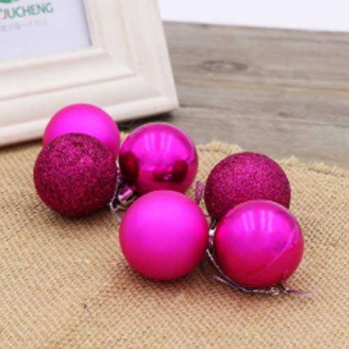 24pcs Weihnachtsdekoration Ball 3cm / 4cm / 6cm / 8cm / 10cm Barrel Color Ball Plastikbeschichtung Ball Weihnachtsbaumdekoration - Rose Red - 8CM
