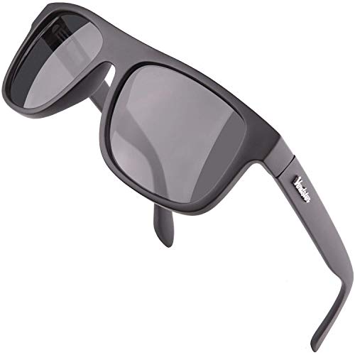 Verdster Sonnenbrille für Herren und Damen Klassisches Retro Vintage Verspiegelte Breit Sportbrillen Islander Schwarz
