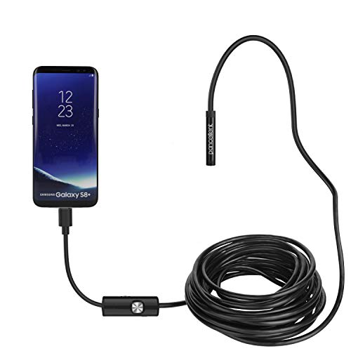 Pancellent USB Android Endoskop 2,0 Megapixel CMOS HD 2 in 1 wasserdichte Endoskop Inspektionskamera Starre Schlangenkabel (5 Meter) für Smartphone