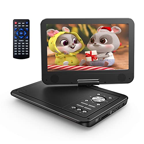 YOTON 12,5 Zoll Tragbarer DVD Player Mit 10,5-Zoll-HD-Schwenkbildschirm Für Das Auto, Mit Autoladegerät, Netzteil, Eingebauter Akku und USB/SD-Karte/Sync-TV [Blu-ray Nicht Unterstützt]
