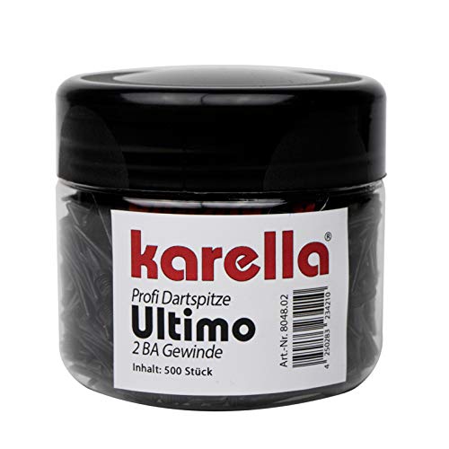 Karella Softdartspitzen Ultimo 500 Stück, Qualitätsspitzen mit 2BA Gewinde, extra stabil, belastungsfähig, Plastik, Kunststoff