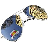 MFAZ Morefaz Ltd Damen Herren Pilot Sonnenbrille Polarisierten Spiegel Fallgläser Unisex (A Silver Gespiegelt)
