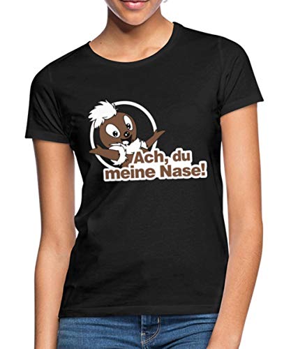 Sandmännchen Pittiplatsch ACH Du Meine Frauen T-Shirt, M, Schwarz